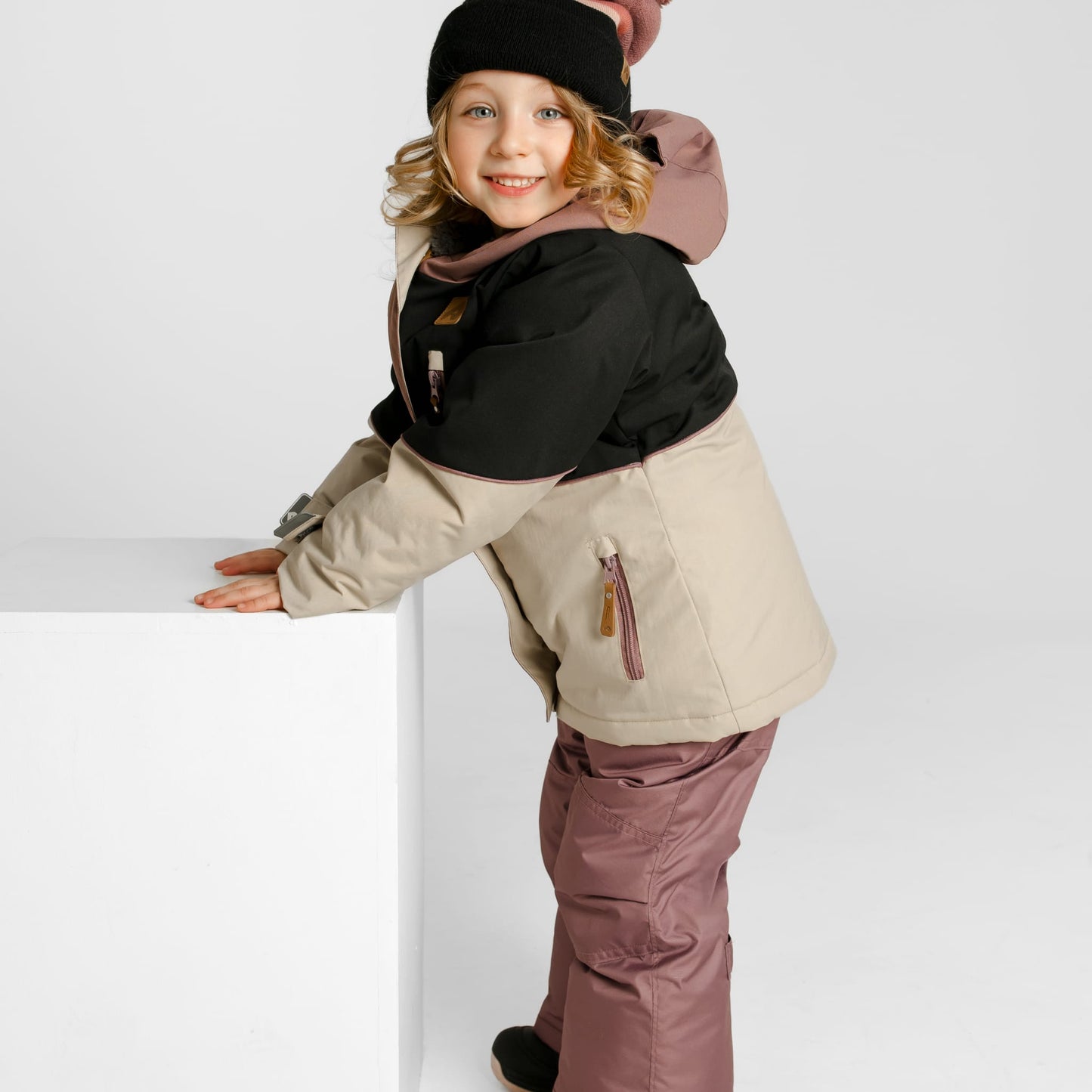 Habit de neige 2 pièces - Prune, noir et beige