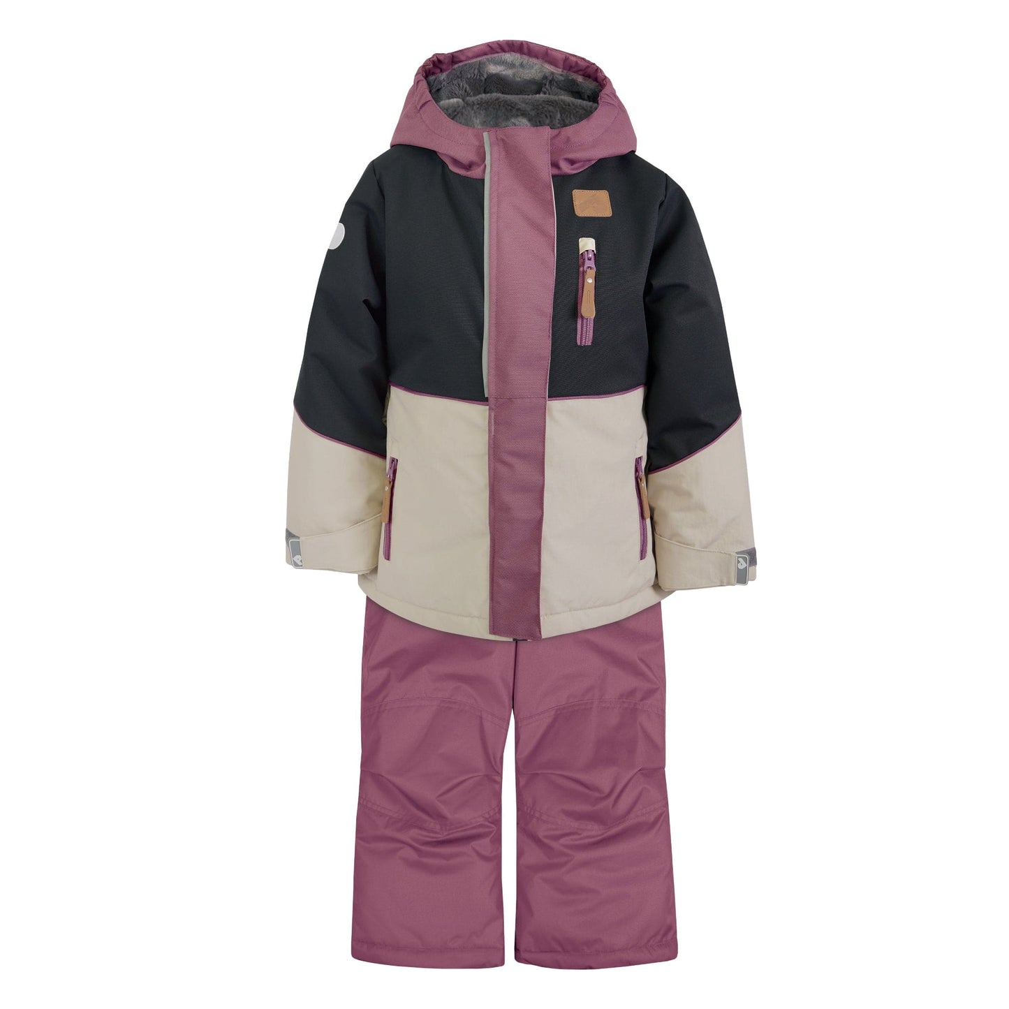 Habit de neige 2 pièces - Prune, noir et beige