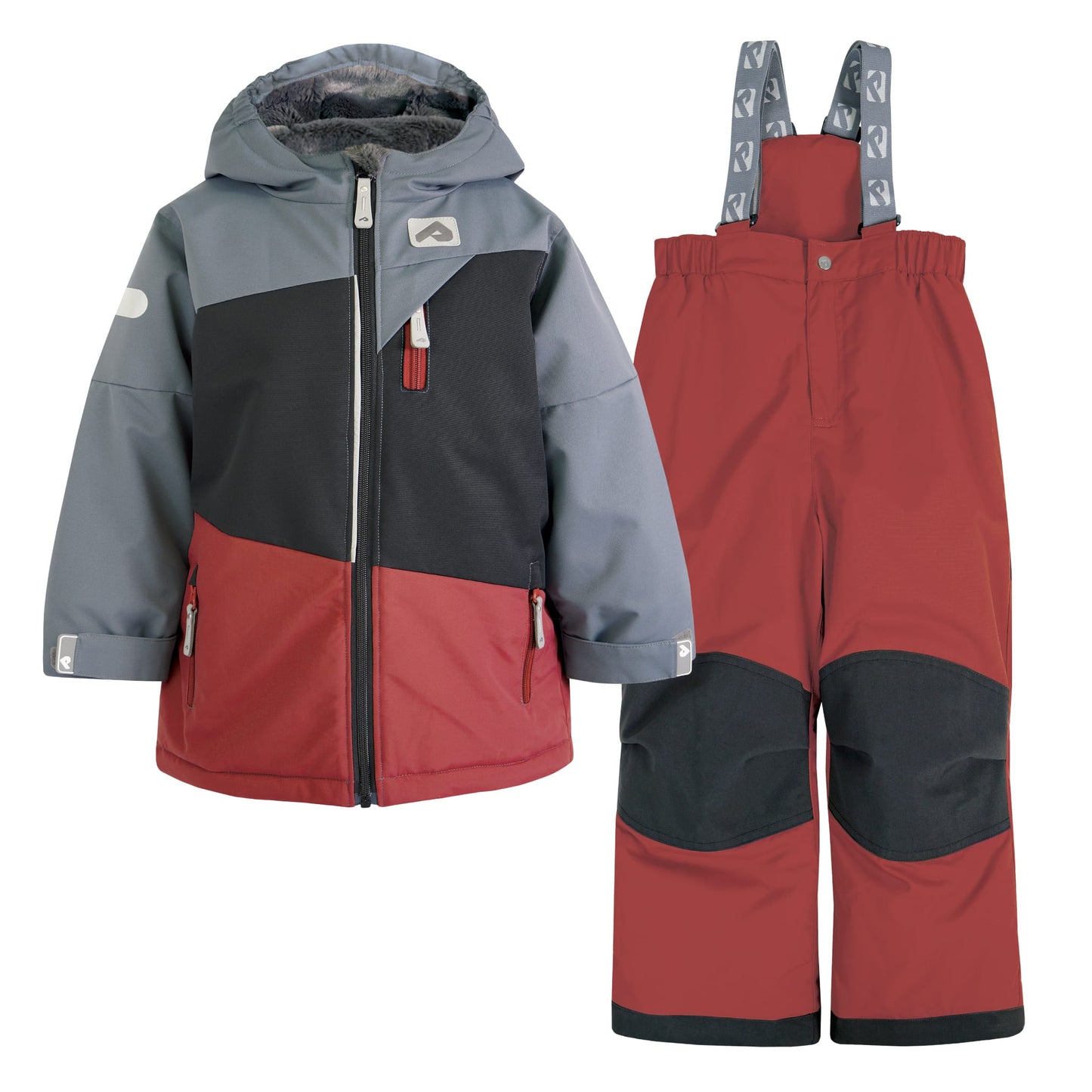 Two piece kid snowsuit - Garnet, Black & Stark