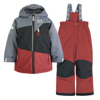 Two piece kid snowsuit - Garnet, Black & Stark