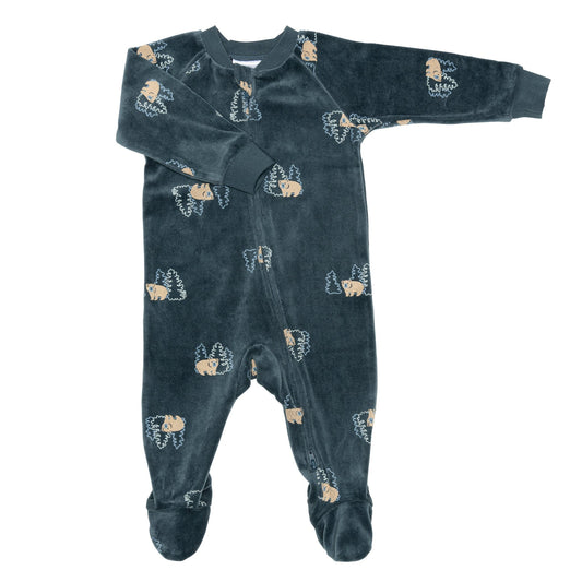 Velvet baby sleeper - Bears
