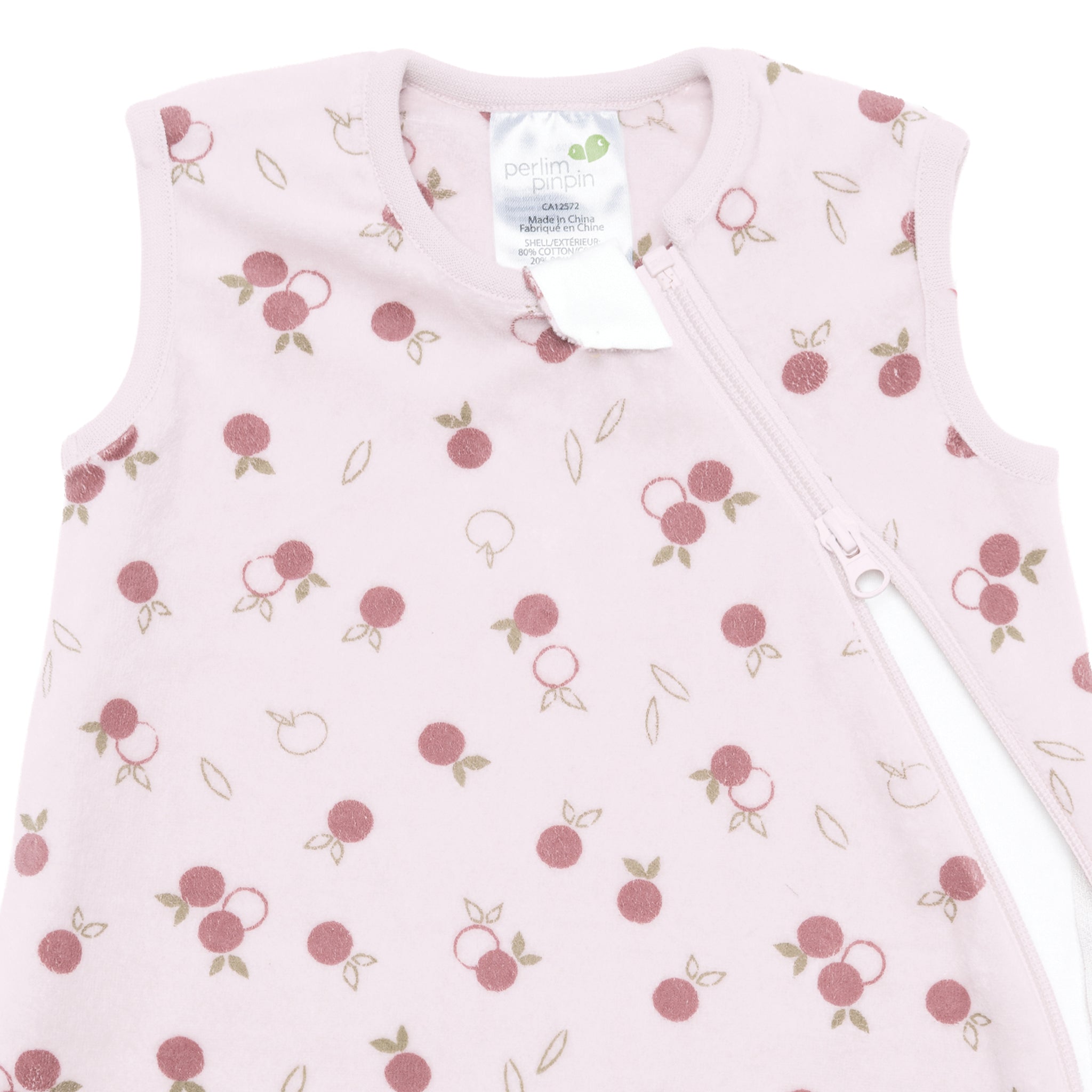 Velvet sleep sack - Apples (1.0 tog)