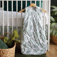 Woven cotton sleep sack - Tropical green (2.0 togs)