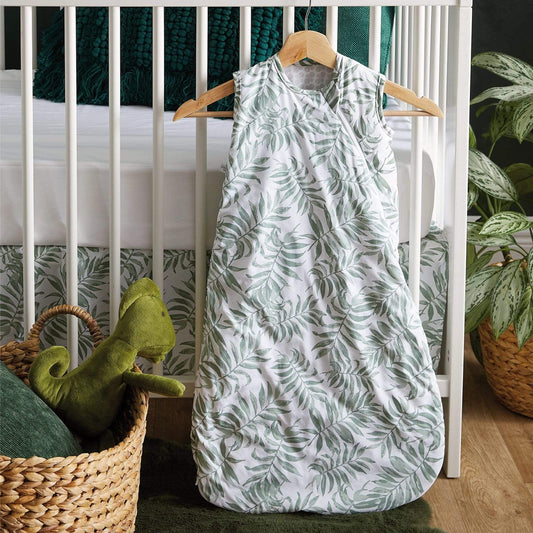 Woven cotton sleep bag  - Tropical green (2 togs)