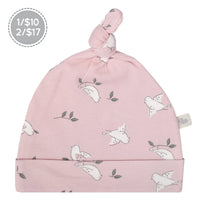 Bonnet pour nouveau-né en bambou - Oiseaux