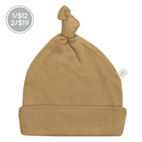 Newborn bamboo knotted hat - Honey