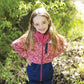Cotton jersey neck warmer - Pink Squares