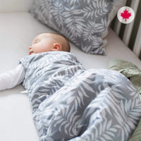 Woven cotton sleep sack - Tropical green (2.0 togs)