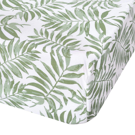 Crib fitted sheet - Tropical green
