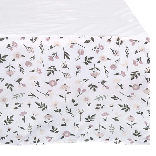 Crib bed skirt - floral