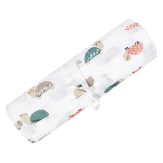 Cotton muslin swaddle - Turtles