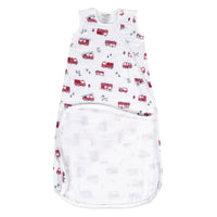 Cotton muslin sleep sack - Fire Trucks (0.7 tog)