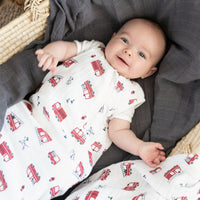 Cotton muslin sleep sack - Fire Trucks (0.7 tog)