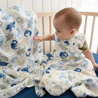 Cotton muslin sleep sack - Brachiosaurus  (0.7 tog)