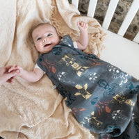 Organic cotton throw blanket  - Curry