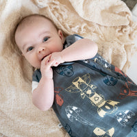 Organic cotton throw blanket  - Curry