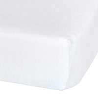 Cotton muslin fitted sheet - White