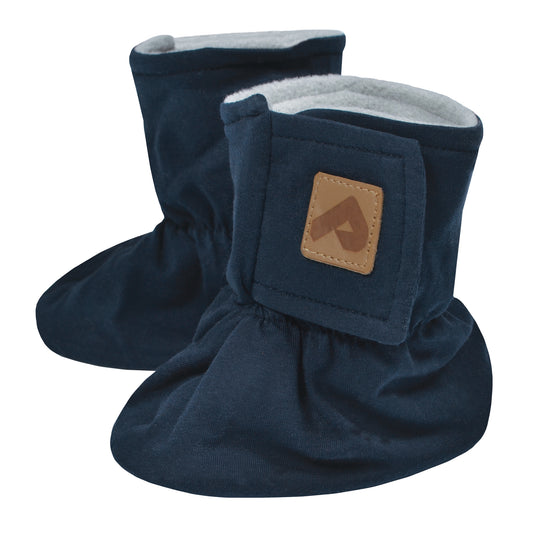 Cotton booties with fleece lining - Navy
