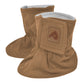 Cotton booties with fleece lining - Light toffee