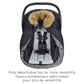 Winter elastic-fitted cover for car seat - Black