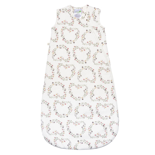 Quilted bamboo sleep bag - Hearts (1.0 tog)