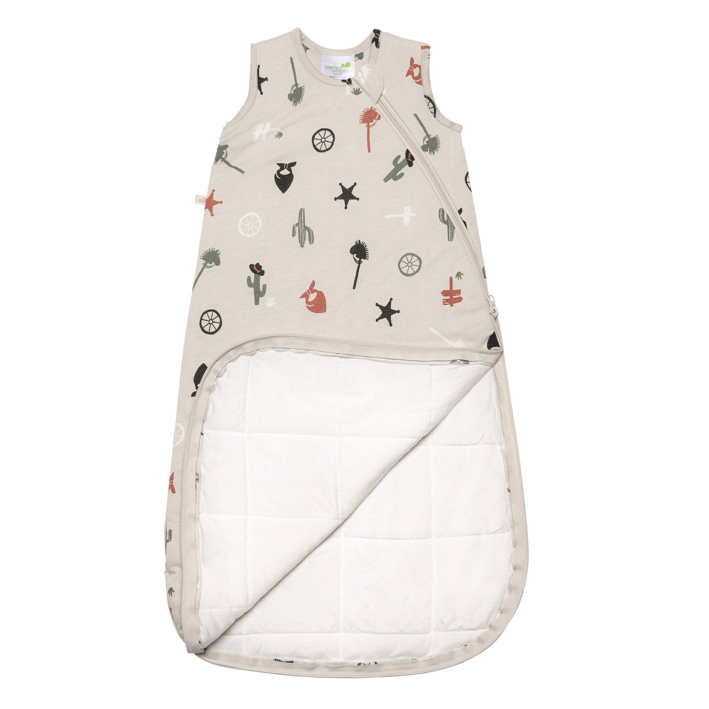 Quilted bamboo sleep bag - Cowboys (2.5 togs)