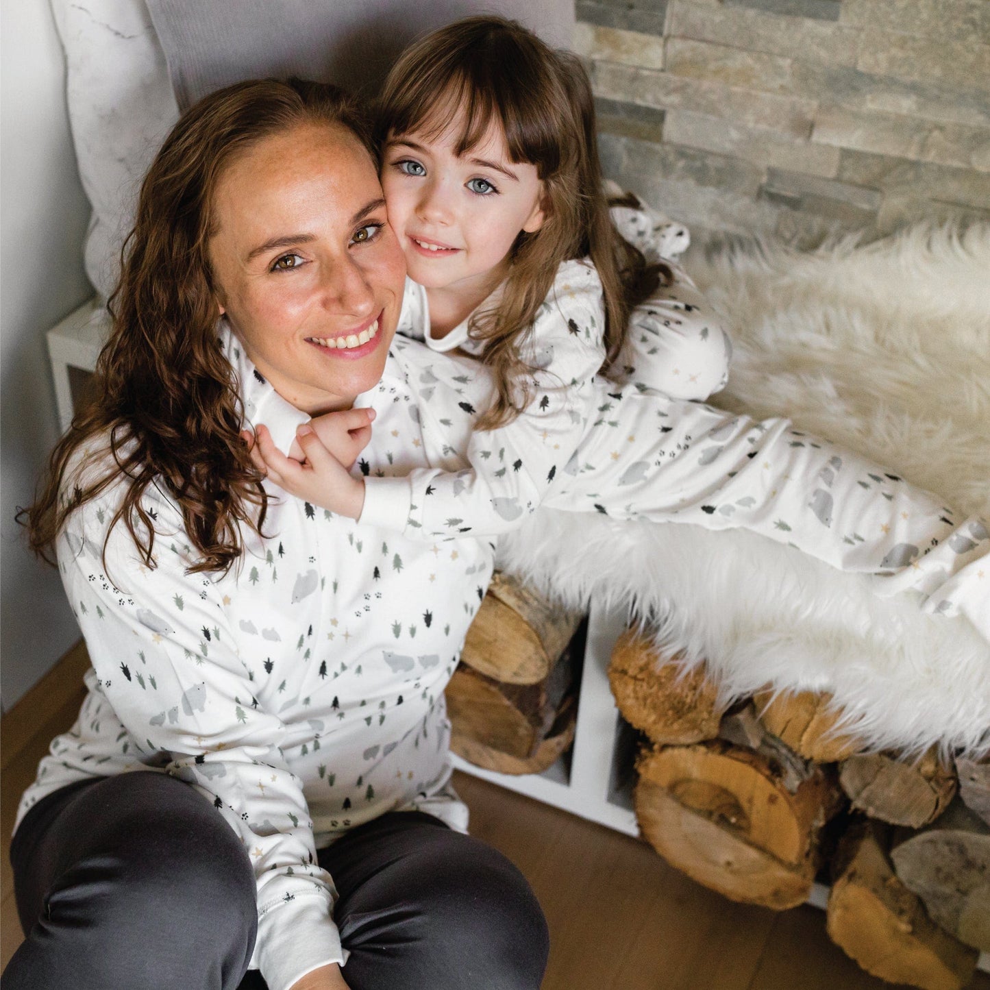 Pyjama 2 pièces en bambou pour adulte - Ourson de Noël