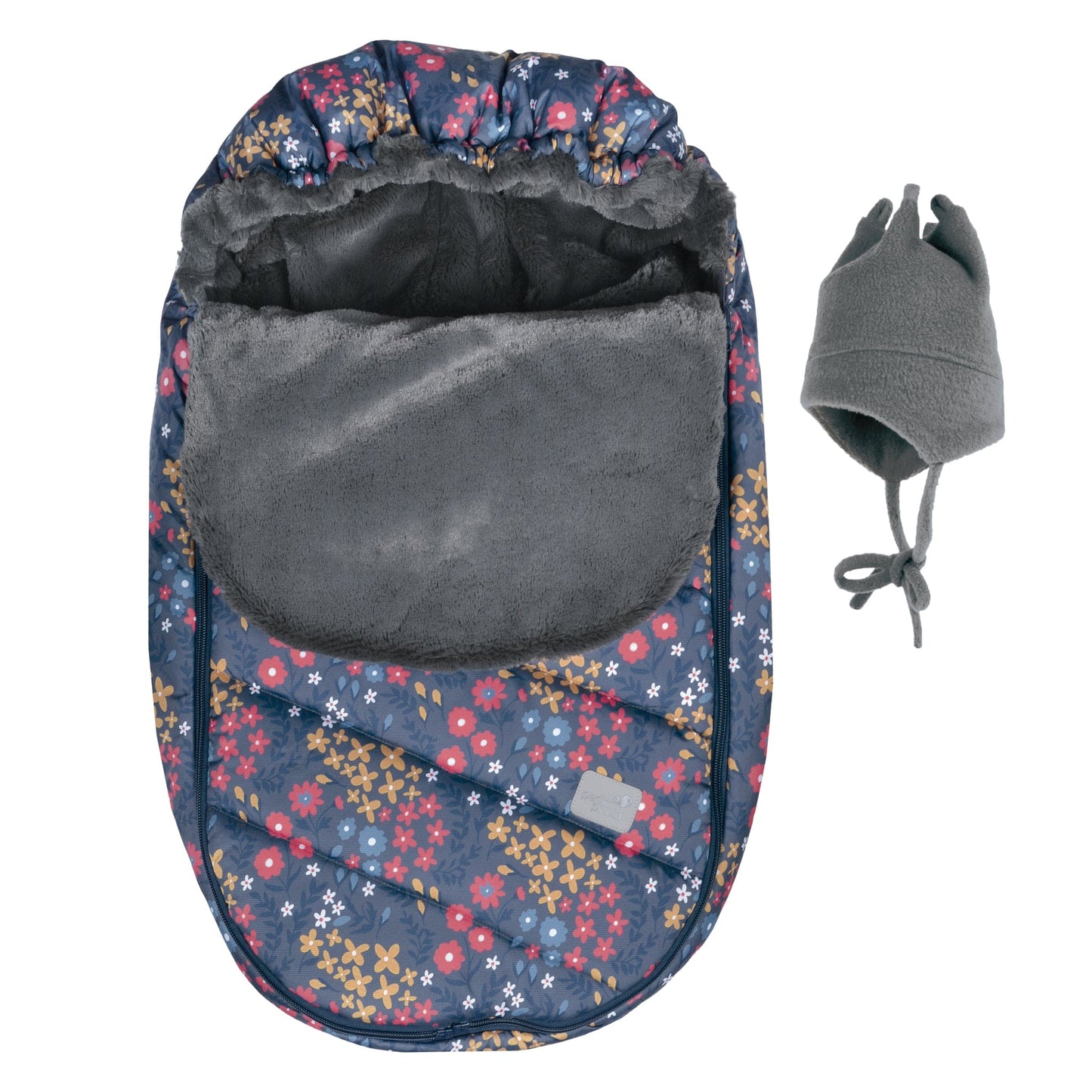 Baby car seat cover for winter - Pink Flora