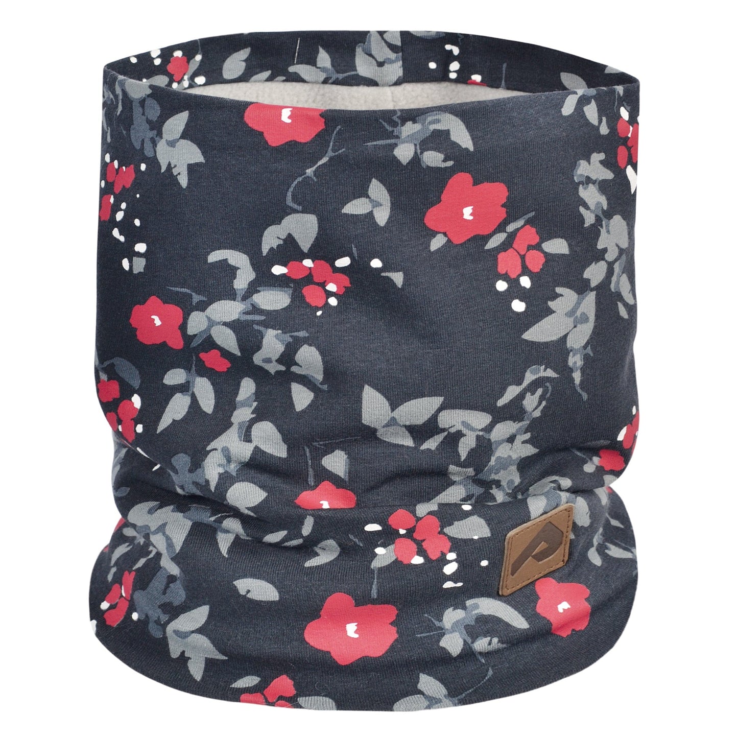 Cotton jersey neck warmer - Anthracite Floral