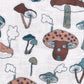 Cotton muslin swaddle - Mushrooms