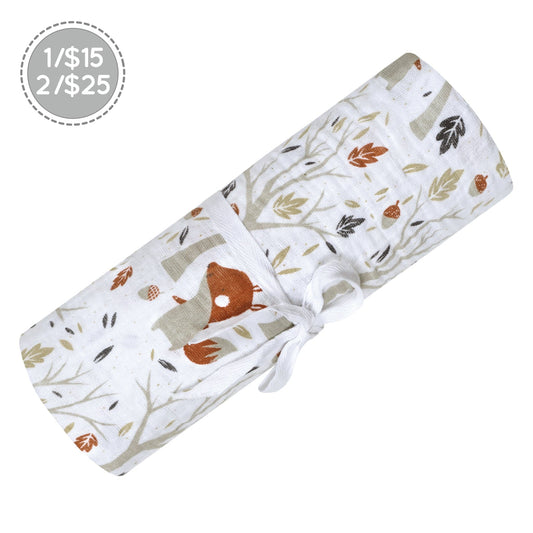 Cotton muslin swaddle - Fox