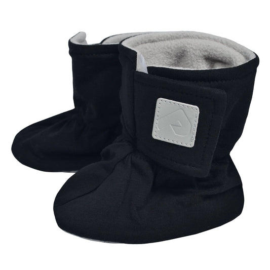 Cotton booties with fleece lining - Black