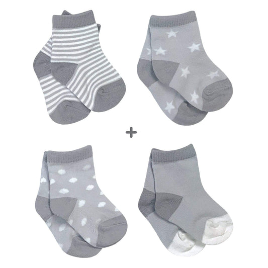 Baby socks - grey (pack of 4 pairs)