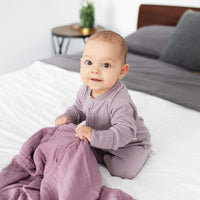 Bamboo baby sleeper - Plum