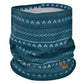 Cotton jersey neck warmer - Knitted print teal