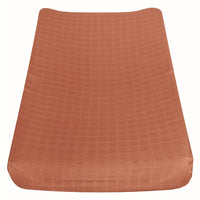 Cotton muslin change pad cover - cinnamon