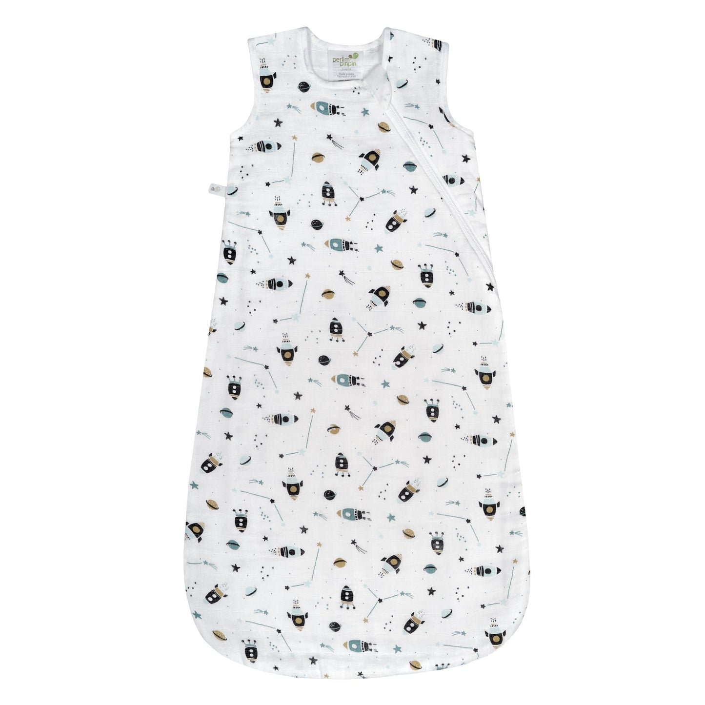 Cotton muslin sleep sack - Rockets (0.7 tog)