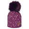 Cotton beanie with fleece lining - Blackcurrent