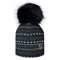 Cotton beanie with fleece lining - Knitted print black
