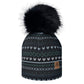Cotton hat with fleece lining - Knitted print black