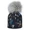 Cotton beanie with fleece lining - Black trees