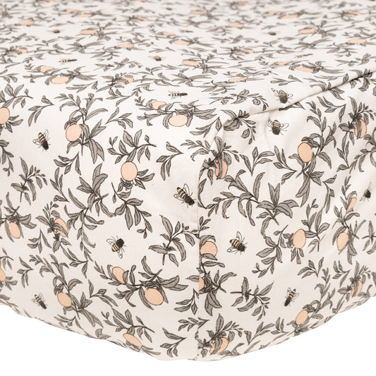 Crib fitted sheet - Honeybees by Solange Pilote