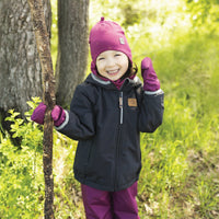 Bonnet de coton avec oreilles - Carrés Sour Cherry 