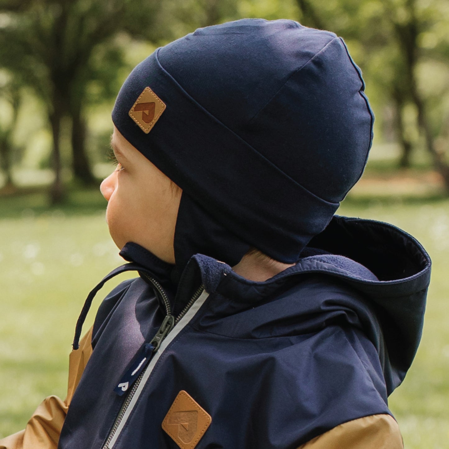 Cotton beanie with ears - Navy