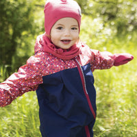 Bonnet de coton avec oreilles - Carrés Rose