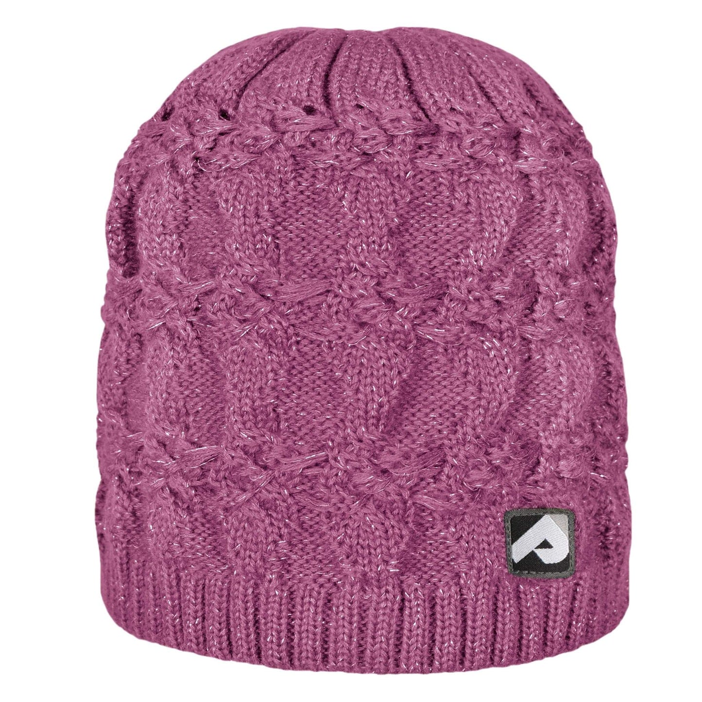 Knitted acrylic hat - prunette