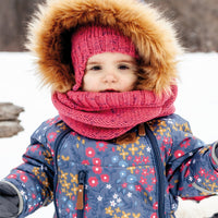 Acrylic hat with fleece lining and ears - Multi Pink