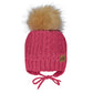 Winter hat with strings and removable pompom - Nebula