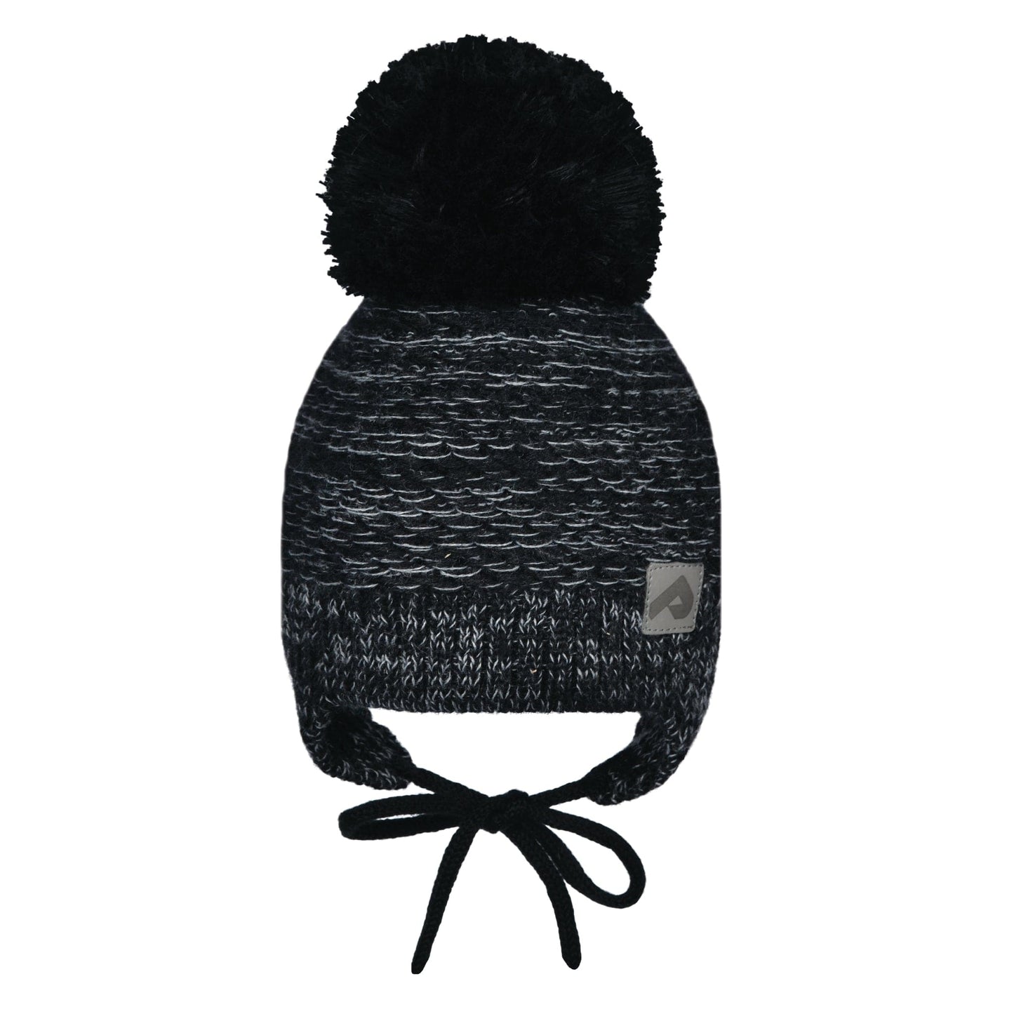 Winter hat with strings - Black & Gray