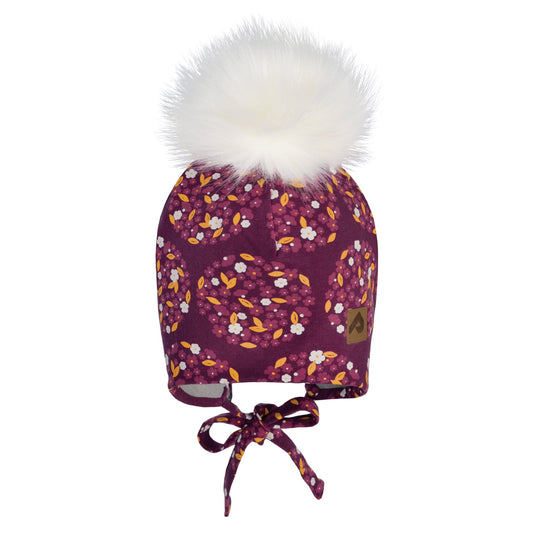 Cotton hat with fleece lining & ears - Dots